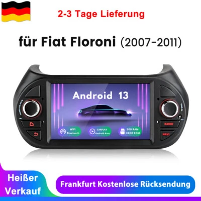 Für Fiat Fiorino Qubo Citroen Nemo 08-2017 CarPlay Autoradio Android 13 GPS Navi - Bild 1 von 4