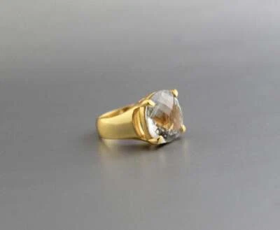 Verde Anello di Ametista, Oro, Febraio Pietra Zodiacale, 925 Argento Sterling, - Immagine 1 di 4