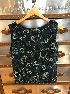Vintage Boutique by Miss Ruth Miami FL Sequins Beaded Fully Lined Top WPL 3526 - Picture 1 of 5