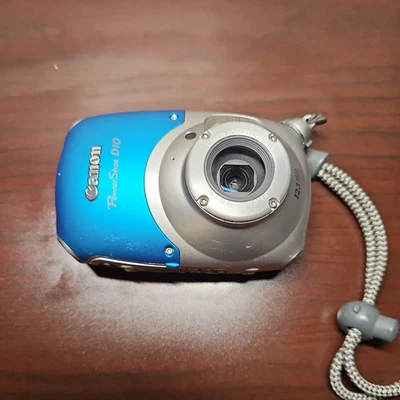 Canon PowerShot D10 12.1MP Digital Camera Waterproof – Blue - Working NO CABLES  - image 1 of 4