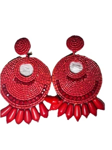 Orecchini pendenti rossi HSN KJL by Kenneth Jay Lane "Boho leggendario" pierce - Foto 1 di 10