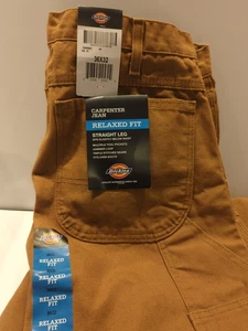 Dickies Herren braun Relaxed-Fit gerades Bein Carpenter Jeans-neu mit Etikett 36X32 - Bild 1 von 3