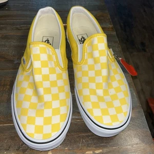 Vans klassische Slipper Schachbrettmuster gelb weiß Herrengröße 9 Damen 10,5 - Bild 1 von 8