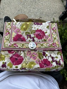 VERA BRADLEY JULIA MAKE ME BLUSH PINK FLORAL STRUCTURED SATCHEL /CROSSBODY PURSE - Picture 1 of 7