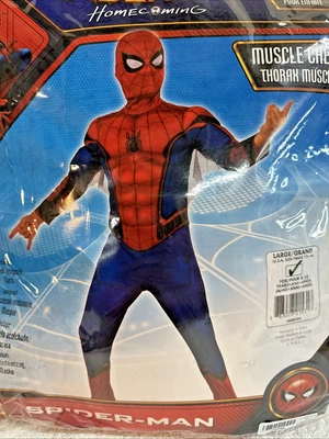 Marvel SpiderMan Costume Homecoming size Lg 12-14 Muscle Chest Halloween Costume - Image 1 of 4
