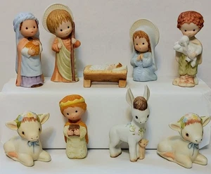 Juego de 9 sellos de la colección de belenes de Mary Hamilton de los años 80 - Imagen 1 de 7