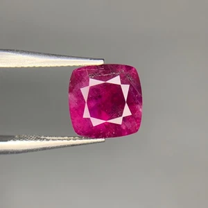 Natürlicher Saphir lila rosa Kissenschliff loser Edelstein - Tadschikistan - 3,07 ct - Bild 1 von 15