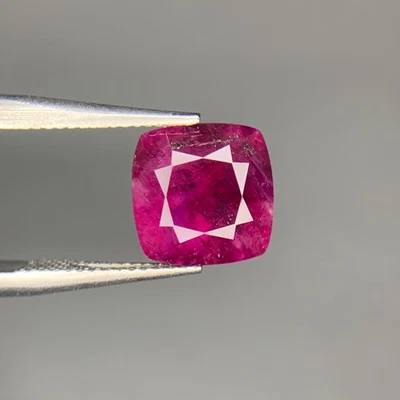 Natural Sapphire Purplish Pink Cushion Cut Loose Gemstone- Tajikistan-3.07 Ct - Image 1 of 4