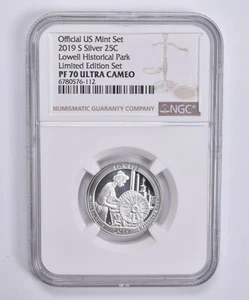 PF70 UCam 2019-S Silver Quarter Lowell Historical Park Limited Edition NGC *4925 - Picture 1 of 5