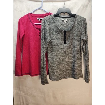 2 Camisas térmicas para dormir Sonoma para mujer Pijama Prendas para el torso Talla Xs Rosa Gris Manga larga Foto 1 de 4