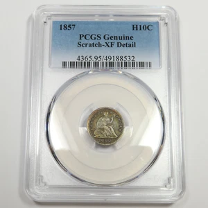 1857 P PCGS XF Detail - Silver Seated Half Dime H10C US Coin #49910A - Picture 1 of 2