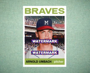 Arnold Umbach Milwaukee Braves 1964 Style Custom Baseball Art Card - Picture 1 of 2