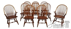 LF67543: Set of 10 Solid Cherry Loop Back Windsor Dining Room Chairs - Picture 1 of 24