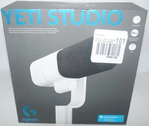New Logitech Yeti Studio 988-000564 Active Dynamic XLR Broadcast Microphone-Whit - Afbeelding 1 van 2