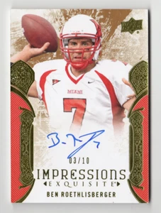 Ben Roethlisberger 2014 cubierta superior exquisito fútbol IMPRESIONES AUTÓGRAFO dorado - Imagen 1 de 2