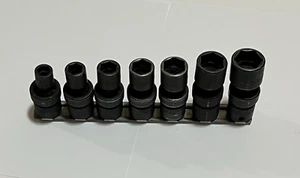 Snap-On 3/8 Drive SAE Universal Swivel 6 Point Impact Socket Set 7 pc 3/8 - 3/4 - Picture 1 of 13