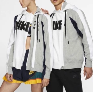 Nike X Sacai Women's Double Zip Hoodie CD6303-711 White Navy Grey Size M - Picture 1 of 6