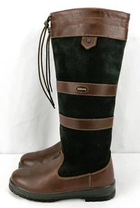 Dubarry Galway Full Length Country Boots Black/Brown ~ EU 40 Men's US 7.5 UK 6.5 - Picture 1 of 10