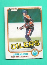 (1) JARI KURRI  1981-82 O-PEE-CHEE # 107 OILERS  ROOKIE VG CARD (V2591)  