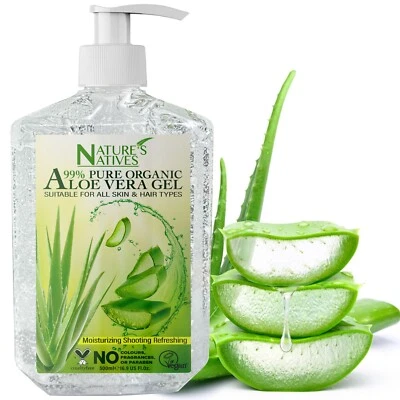Pure 99% Organic Aloe Vera Gel Made From Freshly Cut Aloe For Face, Hair, Skin  - Image 1 of 4