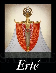 8.5x11 Vintage Erte Fine Art Deco Color Print Picture Poster Women Old Nouveau - Picture 1 of 1