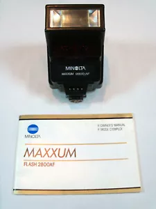 Minolta Camera Flash Maxxum 2800 AF - Flash, Case, Manual - Picture 1 of 5