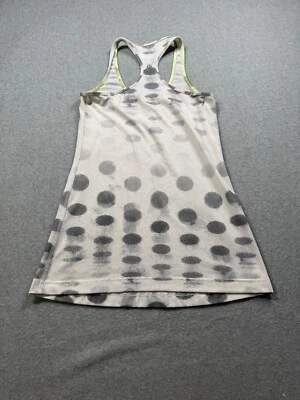 LuLuLemon RacerBack TankTop Womens White w/Grey Polkadots No  Size Tag 14" Chest - Image 1 of 4