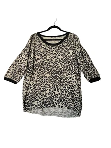 WILFRED Womens Sweater Animal Print Silk & Cashmere Knit Tan/Brown Size Large - Picture 1 of 4