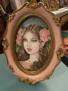 ORIGINAL FAIRY PORTRAIT PAINTING BY GABRIELLA SZABO 4x6 - Picture 1 of 6
