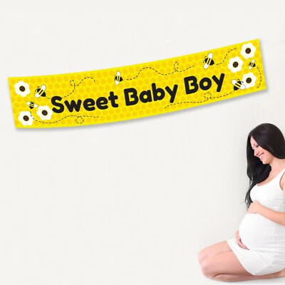 Decorações personalizadas unissex para festa de aniversário chá de bebê banner personalizado - Imagem 1 de 4