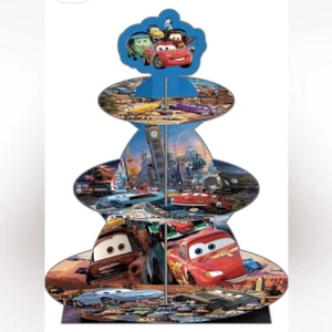3 Tier Cupcake Display Stand Birthday Party Cars Lightning McQueen Mater - Picture 1 of 3