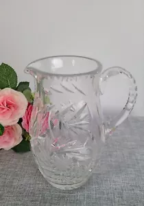 Very Heavy 7.5" PINWHEEL Crystal Glass Pitcher - Picture 1 of 7