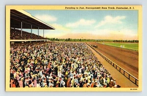 Postcard Horse Racing Narrangansett Race Track Pawtucket Rhose Island 1940s - Picture 1 of 2