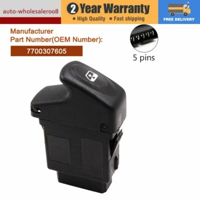 Interruptor de control de ventana eléctrico de 5 pines 7700307605 para Renault Kangoo Megane Clio Foto 1 de 4
