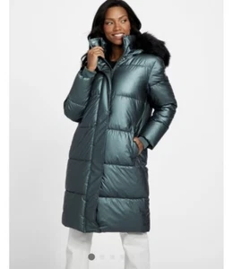 Guess Women Winter Longline Puffer Jaket Coat Fits SizeXS/S/M Extra Warmth - Picture 1 of 22