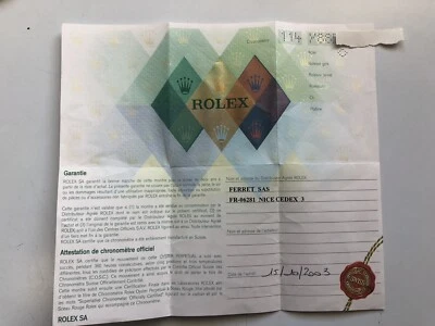 Rolex 16610 Submariner Seriale Y Garanzia Warranty Anno 2003 - Immagine 1 di 4