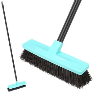 12" Push Broom with 51" Long Handle, Stiff Bristles for Deck Driveway Yard - Picture 1 of 7