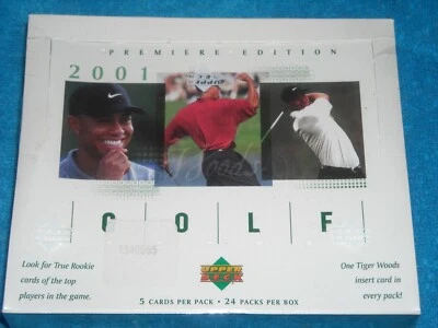2001 UPPER DECK GOLF FACTORY SEALED GREEN HOBBY**3** PACKS TIGER WOODS RC YEAR!! - Imagem 1 de 4