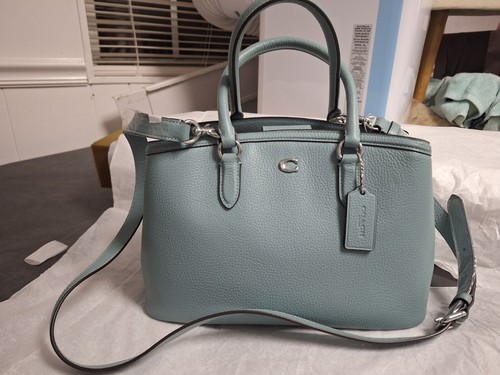 Borsa a tracolla Coach Legacy media in pelle acquamarina CU024 nuova