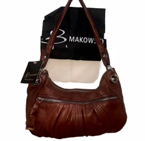 Bolso de Hombro B Makowski Cuero Marrón Hobo Cartera Nuevo con Etiquetas y Cubierta Antipolvo - Imagen 1 de 12