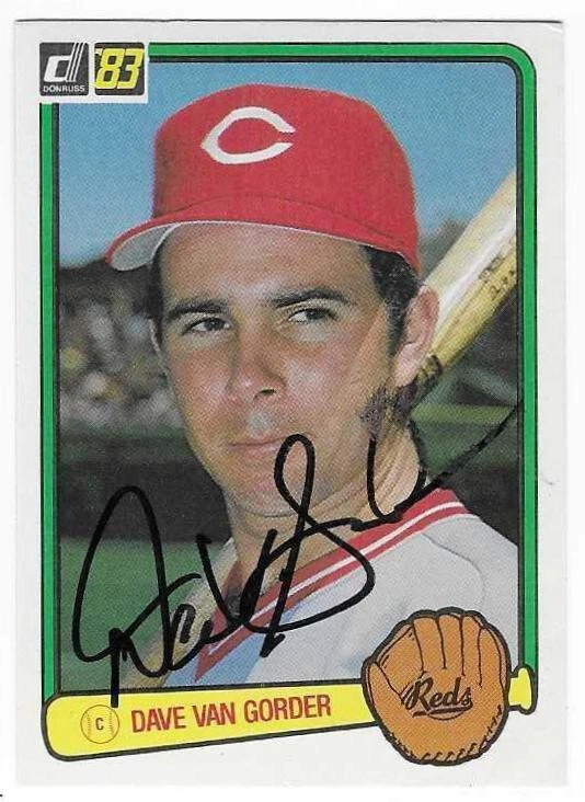 DAVE VAN GORDER 1983 DONRUSS AUTOGRAPHED SIGNED # 188 CINCINNATI REDS - Image 1 of 1
