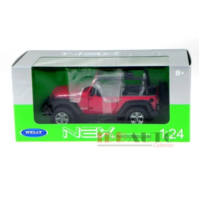 WELLY  2007 JEEP WRANGLER RUBICON CONVERTIBLE 1/24 DIECAST MODEL CAR RED 22489 - Image 1 of 4