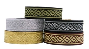 10m Jacquard Woven Ribbon/Trim Celtic Knot 22mm  Various colours available - Foto 1 di 6