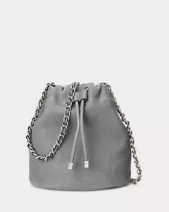 Borsa a secchiello media Lauren Ralph Lauren in pelle lavata Emmy grigia �� - Foto 1 di 9