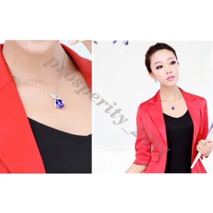 3PCS pendant women's crystal Necklace Pendants jewelry silver-plated ornament - Picture 1 of 11