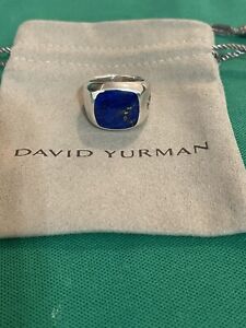 David Yurman Signet Exotic Ring Lapis Lazuli 18mmx18mm size 10