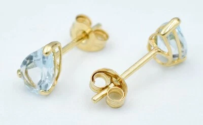 PENDIENTES AGUAMARINA ORIGINALES 1,16 quilates ORO MACIZO 14k - Valoración gratuita - Nuevos con etiquetas Foto 1 de 4