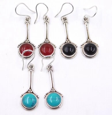 Natural Multi Earring 925 Sterling Silver Jewelry Earring Handmade Earring - Image 1 of 3