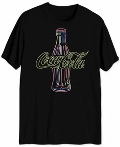 Nueva Camiseta Para Hombres Logotipo Coca-Cola Cuello Redondo Mangas Cortas Negra Neón Gráficos S - Imagen 1 de 1