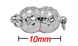 10 mm Plata Esterlina 925 CIERRE MAGNÉTICO Collar Perla 19 mm Extensor RODIO - Imagen 1 de 5